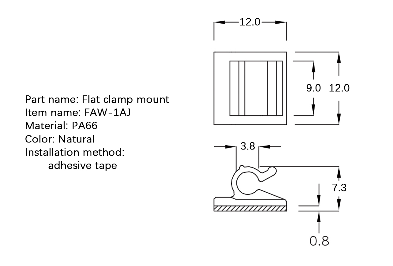 Flat Cable Clamp FAW-1AJ